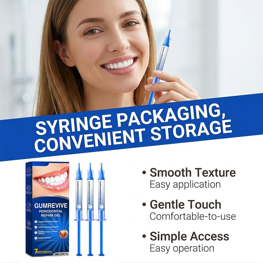 Teeth Whitening Gel Syringes - Gel reparador periodontal para encías, en