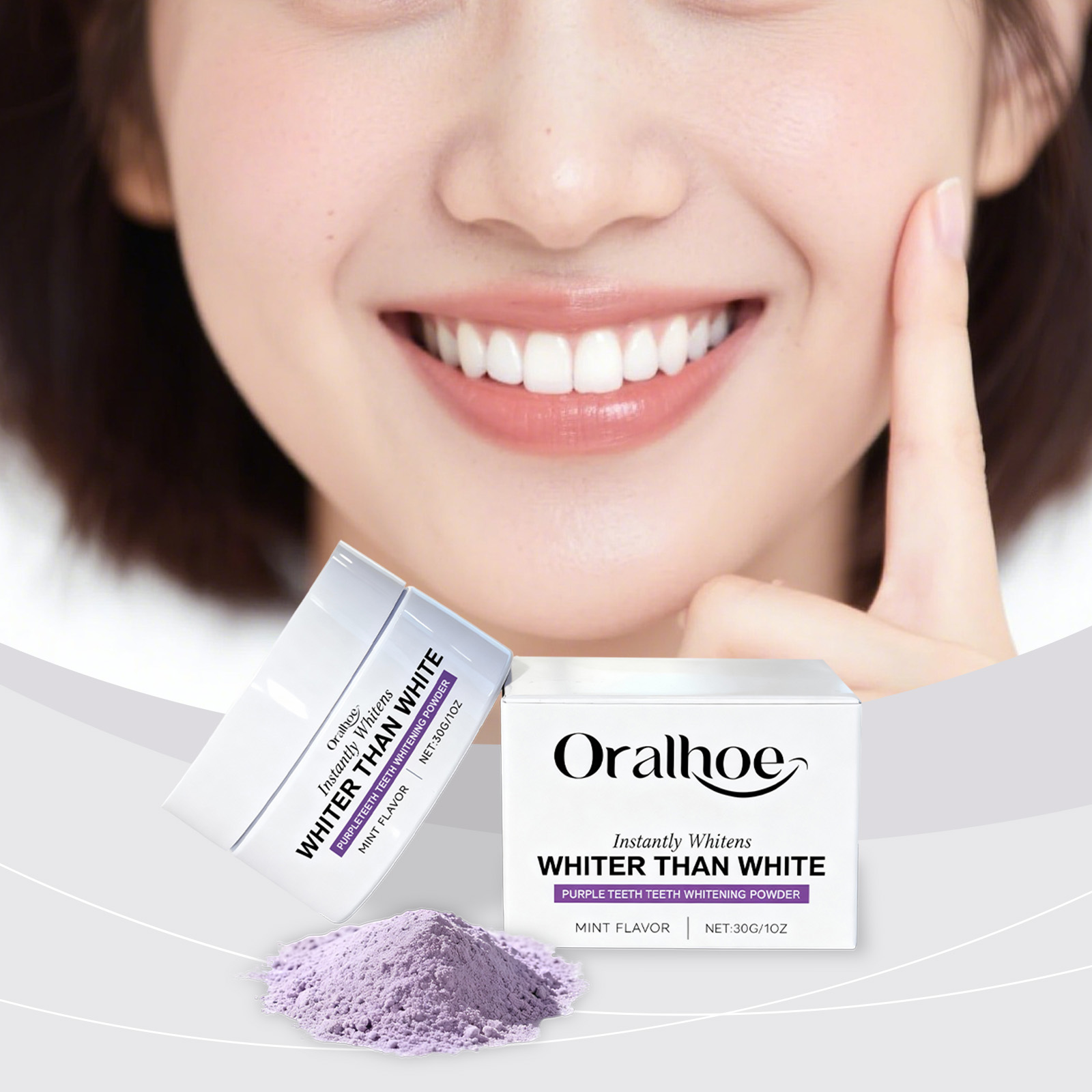 Teeth Whitening Xylitol - Xylitol-polvo morado para eliminar manchas de